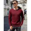 COOFANDY Men’s Crewneck Sweater Casual Dress Pullover Sweater Slim Fit Lightweight Long Sleeve Raglan Sweaters(Dark Red)