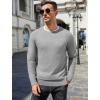 COOFANDY Men’s Crewneck Sweater Casual Dress Pullover Sweater Slim Fit Lightweight Long Sleeve Raglan Sweaters(Light Grey)