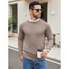 COOFANDY Men’s Crewneck Sweater Casual Dress Pullover Sweater Slim Fit Lightweight Long Sleeve Raglan Sweaters(Light Khaki)