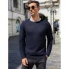 COOFANDY Men’s Crewneck Sweater Casual Dress Pullover Sweater Slim Fit Lightweight Long Sleeve Raglan Sweaters(Navy Blue)