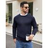 COOFANDY Men’s Crewneck Sweater Casual Dress Pullover Sweater Slim Fit Lightweight Long Sleeve Raglan Sweaters(Navy Blue)
