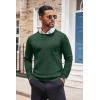 COOFANDY Men’s Crewneck Sweater Casual Lightweight Knitted Pullover Sweater with Pocket(Dark Green)