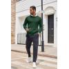 COOFANDY Men’s Crewneck Sweater Casual Lightweight Knitted Pullover Sweater with Pocket(Dark Green)
