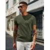 COOFANDY Men’s Crewneck Sweater Short Sleeve Casual Basic Tops Classic Fashion Knit Pullover Tees(Army Green)