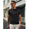COOFANDY Men’s Crewneck Sweater Short Sleeve Casual Basic Tops Classic Fashion Knit Pullover Tees(Black)