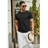COOFANDY Men’s Crewneck Sweater Short Sleeve Casual Basic Tops Classic Fashion Knit Pullover Tees(Black)