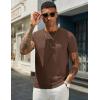 COOFANDY Men’s Crewneck Sweater Short Sleeve Casual Basic Tops Classic Fashion Knit Pullover Tees(Brown)