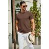 COOFANDY Men’s Crewneck Sweater Short Sleeve Casual Basic Tops Classic Fashion Knit Pullover Tees(Brown)