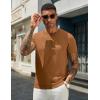 COOFANDY Men’s Crewneck Sweater Short Sleeve Casual Basic Tops Classic Fashion Knit Pullover Tees(Caramel)