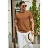 COOFANDY Men’s Crewneck Sweater Short Sleeve Casual Basic Tops Classic Fashion Knit Pullover Tees(Caramel)