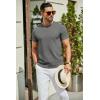 COOFANDY Men’s Crewneck Sweater Short Sleeve Casual Basic Tops Classic Fashion Knit Pullover Tees(Dark Grey)