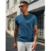 COOFANDY Men’s Crewneck Sweater Short Sleeve Casual Basic Tops Classic Fashion Knit Pullover Tees(Demin Blue)