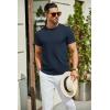 COOFANDY Men’s Crewneck Sweater Short Sleeve Casual Basic Tops Classic Fashion Knit Pullover Tees(Navy Blue)