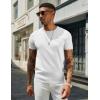 COOFANDY Men’s Crewneck Sweater Short Sleeve Casual Basic Tops Classic Fashion Knit Pullover Tees(White)