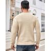 COOFANDY Men’s Crewneck Sweater Waffle Textured Pullover Sweaters Soft Midweight Knitted Sweaters(Beige)