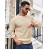 COOFANDY Men’s Crewneck Sweater Waffle Textured Pullover Sweaters Soft Midweight Knitted Sweaters(Beige)