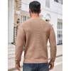 COOFANDY Men’s Crewneck Sweater Waffle Textured Pullover Sweaters Soft Midweight Knitted Sweaters(Camel)