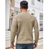COOFANDY Men’s Crewneck Sweater Waffle Textured Pullover Sweaters Soft Midweight Knitted Sweaters(Khaki)