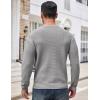 COOFANDY Men’s Crewneck Sweater Waffle Textured Pullover Sweaters Soft Midweight Knitted Sweaters(Light Grey)