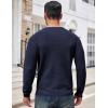 COOFANDY Men’s Crewneck Sweater Waffle Textured Pullover Sweaters Soft Midweight Knitted Sweaters(Navy Blue)