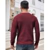 COOFANDY Men’s Crewneck Sweater Waffle Textured Pullover Sweaters Soft Midweight Knitted Sweaters(Wine Red)