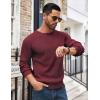 COOFANDY Men’s Crewneck Sweater Waffle Textured Pullover Sweaters Soft Midweight Knitted Sweaters(Wine Red)