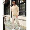 COOFANDY Mens Crewneck Sweatshirts Long Sleeve Basic Pullover Shirts Twill Textured Soild Casual Tops(Apricot)