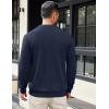 COOFANDY Mens Crewneck Sweatshirts Long Sleeve Basic Pullover Shirts Twill Textured Soild Casual Tops(Dark Navy)