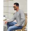 COOFANDY Mens Crewneck Sweatshirts Long Sleeve Basic Pullover Shirts Twill Textured Soild Casual Tops(Light Grey)