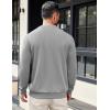 COOFANDY Mens Crewneck Sweatshirts Long Sleeve Basic Pullover Shirts Twill Textured Soild Casual Tops(Light Grey)