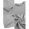 COOFANDY Mens Crewneck Sweatshirts Long Sleeve Basic Pullover Shirts Twill Textured Soild Casual Tops(Light Grey)
