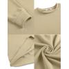 COOFANDY Mens Crewneck Sweatshirts Long Sleeve Basic Pullover Shirts Twill Textured Soild Casual Tops(Light Khaki)