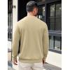 COOFANDY Mens Crewneck Sweatshirts Long Sleeve Basic Pullover Shirts Twill Textured Soild Casual Tops(Light Khaki)