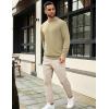 COOFANDY Mens Crewneck Sweatshirts Long Sleeve Basic Pullover Shirts Twill Textured Soild Casual Tops(Light Khaki)