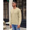 COOFANDY Mens Crewneck Sweatshirts Long Sleeve Basic Pullover Shirts Twill Textured Soild Casual Tops(Light Khaki)