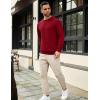 COOFANDY Mens Crewneck Sweatshirts Long Sleeve Basic Pullover Shirts Twill Textured Soild Casual Tops(Red)