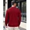 COOFANDY Mens Crewneck Sweatshirts Long Sleeve Basic Pullover Shirts Twill Textured Soild Casual Tops(Red)