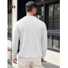 COOFANDY Mens Crewneck Sweatshirts Long Sleeve Basic Pullover Shirts Twill Textured Soild Casual Tops(White)