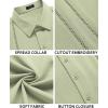 COOFANDY Men’s Cuban Guayabera Shirt Short Sleeve Button Down Shirts Casual Summer Beach Linen Shirts(Light Green)