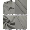 COOFANDY Men’s Cuban Guayabera Shirt Short Sleeve Button Down Shirts Casual Summer Beach Linen Shirts(Light Grey)
