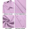 COOFANDY Men’s Cuban Guayabera Shirt Short Sleeve Button Down Shirts Casual Summer Beach Linen Shirts(Light Purple)