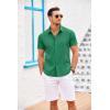 COOFANDY Men’s Cuban Guayabera Shirt Short Sleeve Button Down Shirts Casual Summer Beach Linen Shirts(Oasis Green)