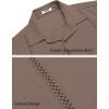 COOFANDY Mens Cuban Guayabera Shirts Short Sleeve Button Down Shirt Lightweight Summer Beach Shirts(Brown)