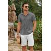 COOFANDY Mens Cuban Guayabera Shirts Short Sleeve Button Down Shirt Lightweight Summer Beach Shirts(Dark Grey)