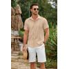 COOFANDY Mens Cuban Guayabera Shirts Short Sleeve Button Down Shirt Lightweight Summer Beach Shirts(Khaki)
