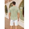 COOFANDY Mens Cuban Guayabera Shirts Short Sleeve Button Down Shirt Lightweight Summer Beach Shirts(Light Green)
