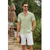 COOFANDY Mens Cuban Guayabera Shirts Short Sleeve Button Down Shirt Lightweight Summer Beach Shirts(Light Green)