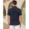 COOFANDY Mens Cuban Guayabera Shirts Short Sleeve Button Down Shirt Lightweight Summer Beach Shirts(Navy Blue)