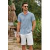 COOFANDY Mens Cuban Guayabera Shirts Short Sleeve Button Down Shirt Lightweight Summer Beach Shirts(Sky Blue)