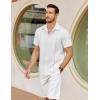 COOFANDY Mens Cuban Guayabera Shirts Short Sleeve Button Down Shirt Lightweight Summer Beach Shirts(White)